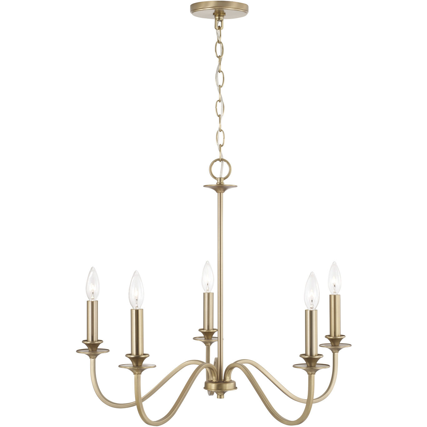 Weston 5 Light 26 inch Matte Brass Chandelier Ceiling Light