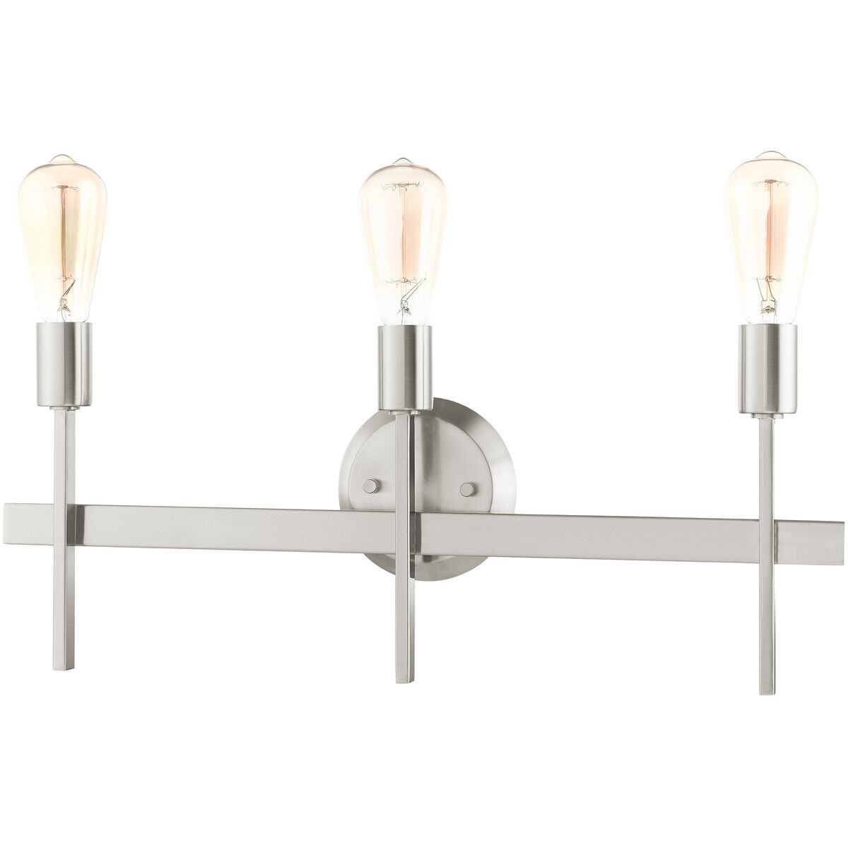 Prague 3 Light 23.5 inch Brushed Nickel Vanity Sconce Wall Light