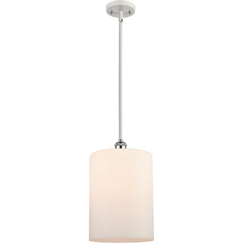 Ballston Large Cobbleskill LED 9 inch White and Polished Chrome Pendant Ceiling Light in Matte White Glass, Ballston