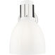 Lawton Bell Sconce Wall Light in Polished Nickel, Gloss White Glass