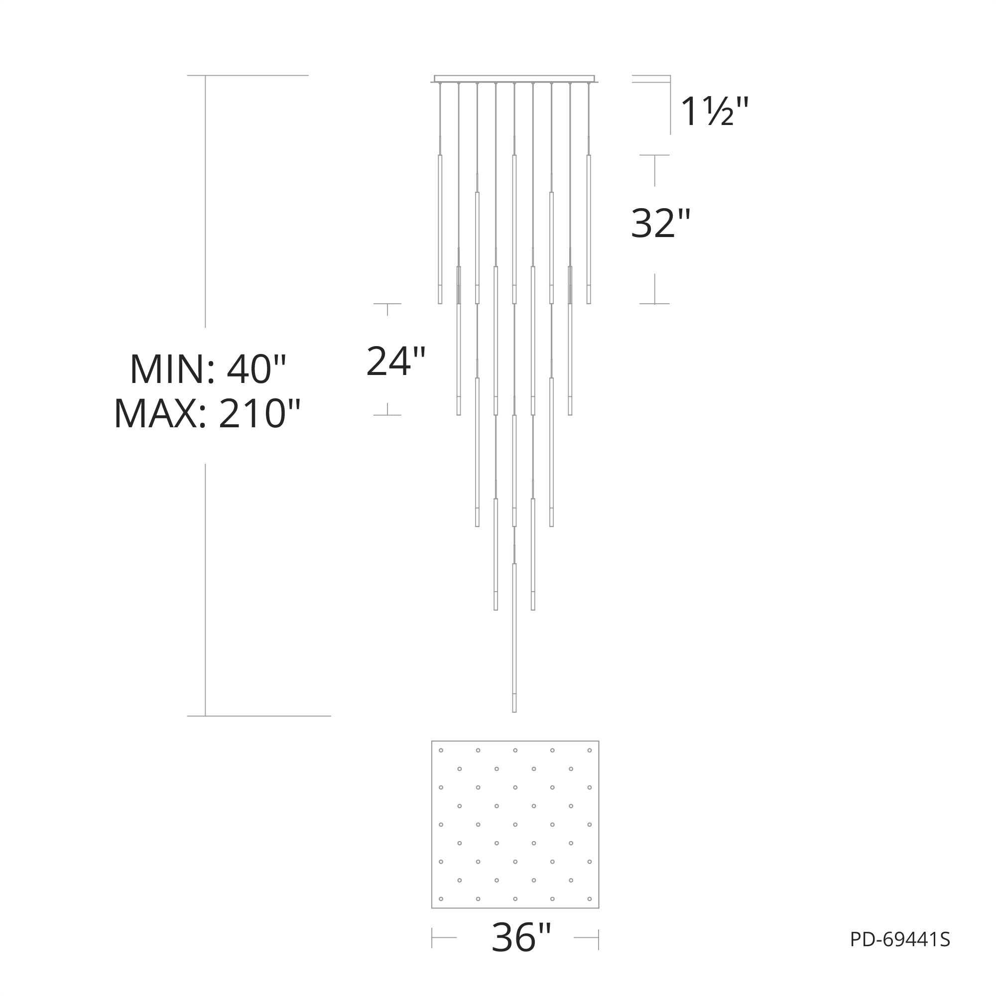 Viggo LED 26 inch Black Multi-Light Pendant Ceiling Light, dweLED