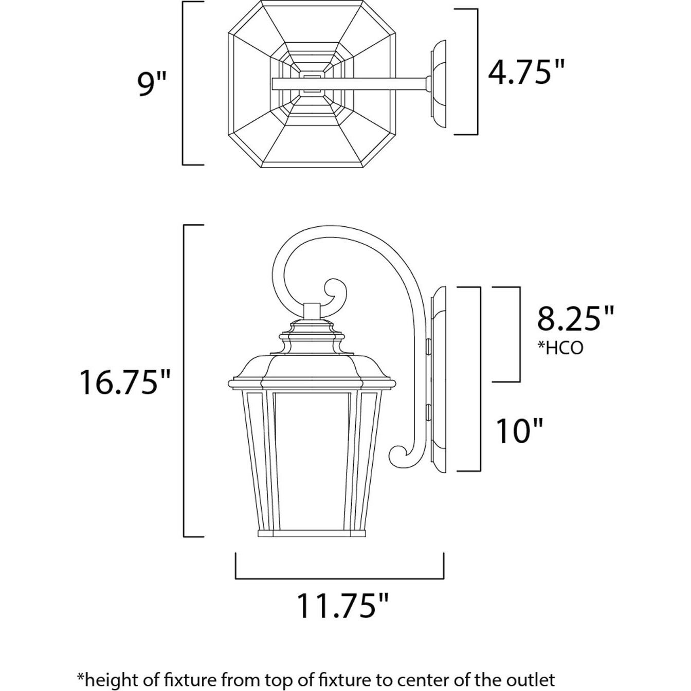 Radcliffe LED E26 LED 16.75 inch Black Oxide Outdoor Wall Mount
