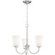 Neighborhood Gwyneth 3 Light 20 inch Brushed Polished Nickel Chandelier Ceiling Light in White Frost Glass, Neighborhood Collection