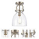 Restoration Newton 1 Light 8 inch Brushed Satin Nickel Flush Mount Ceiling Light, Restoration