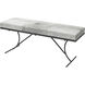 Kai Grey Hide & Black Hand Forged Iron Bench