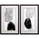 Abstract Gray and Black and White and Metallic Framed Art