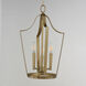 Arden 3 Light 12 inch Natural Aged Brass Entry Foyer Pendant Ceiling Light
