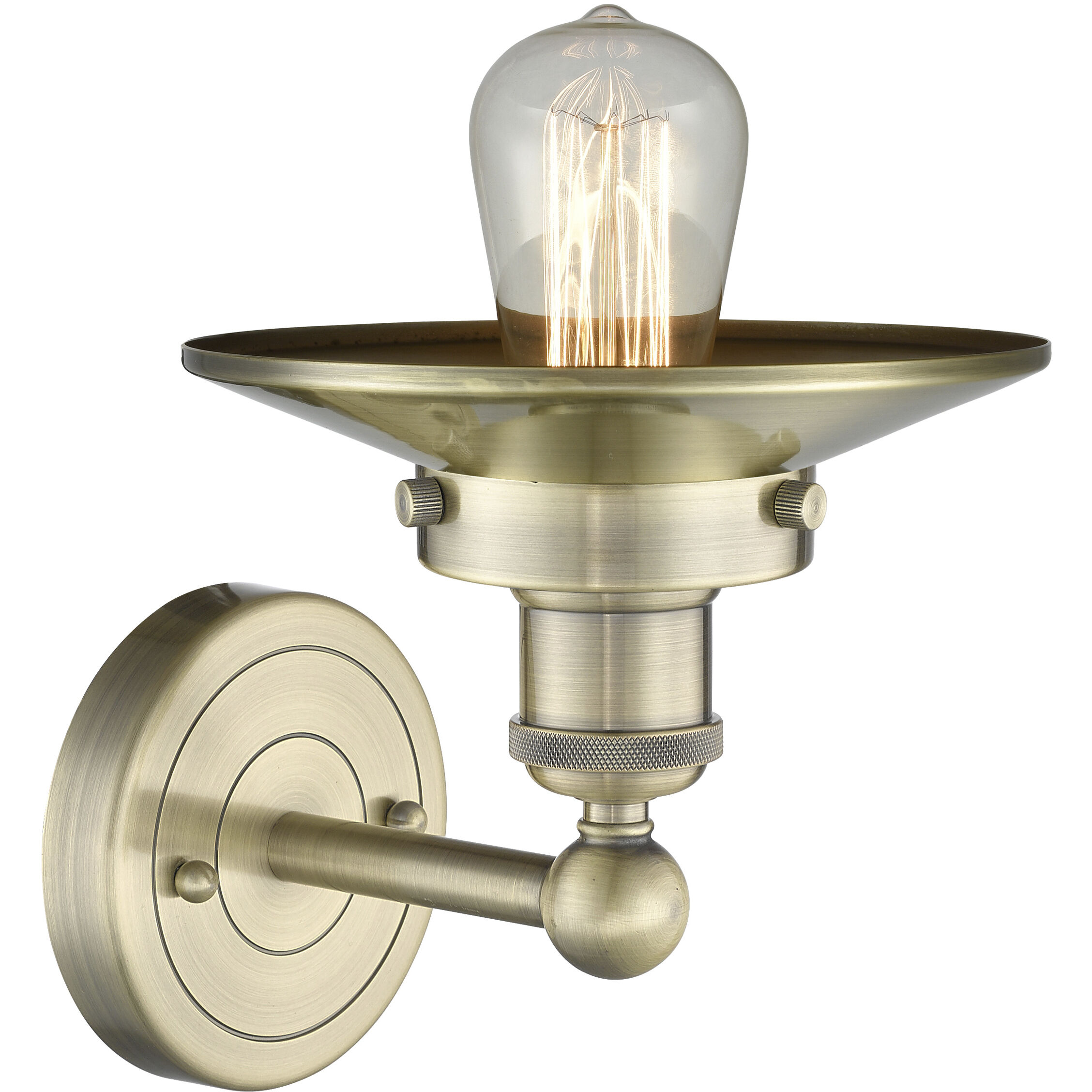 Railroad 1 Light 8 inch Antique Brass Sconce Wall Light