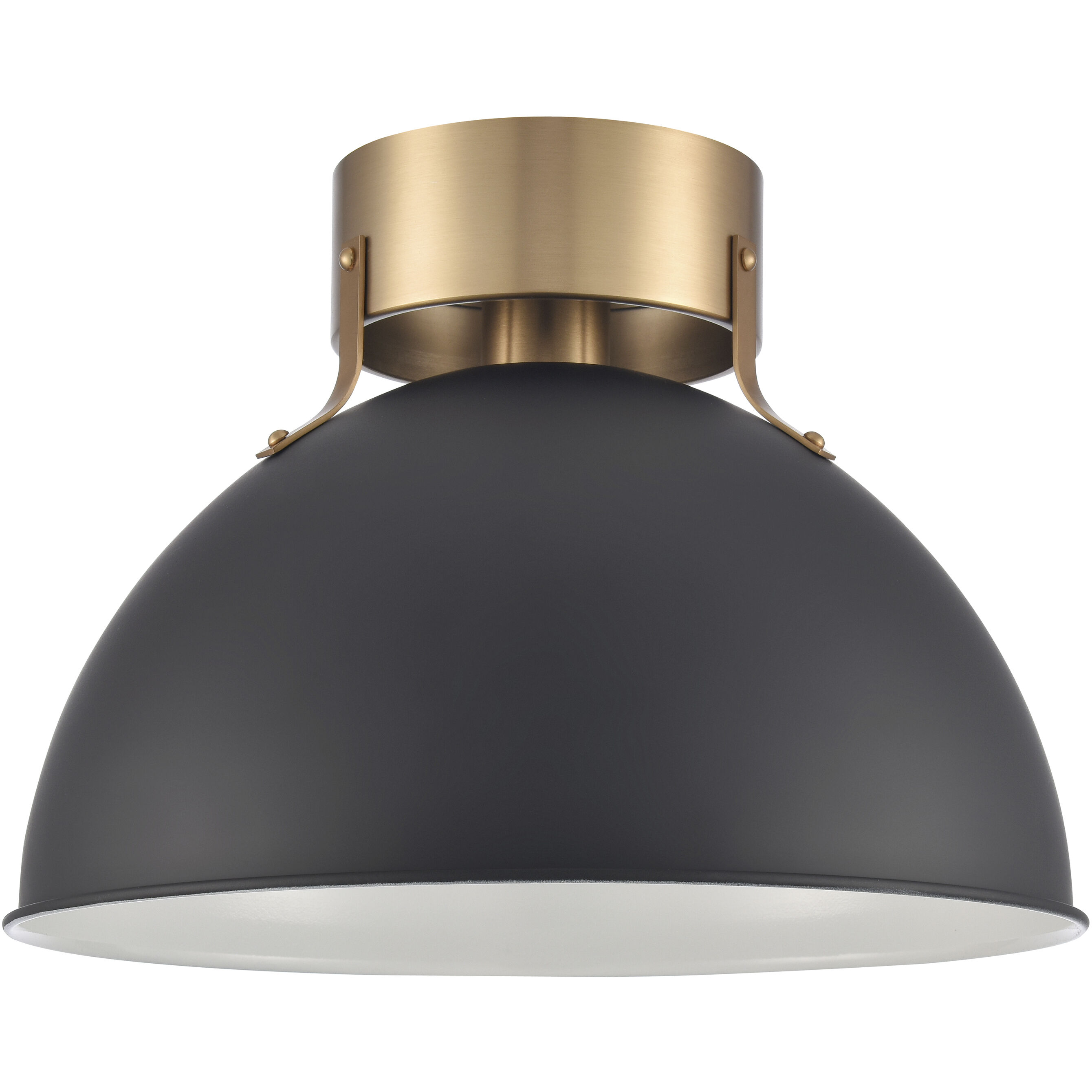 Zayne 1 Light 12 inch Matte Black Semi Flush Mount Ceiling Light