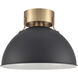 Zayne 1 Light 12 inch Matte Black Semi Flush Mount Ceiling Light