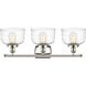 Ballston Bell LED 26 inch Polished Nickel Bath Vanity Light Wall Light in Clear Deco Swirl Glass