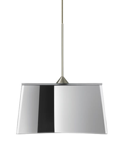 Groove 1 Light Satin Nickel Pendant Ceiling Light in Halogen