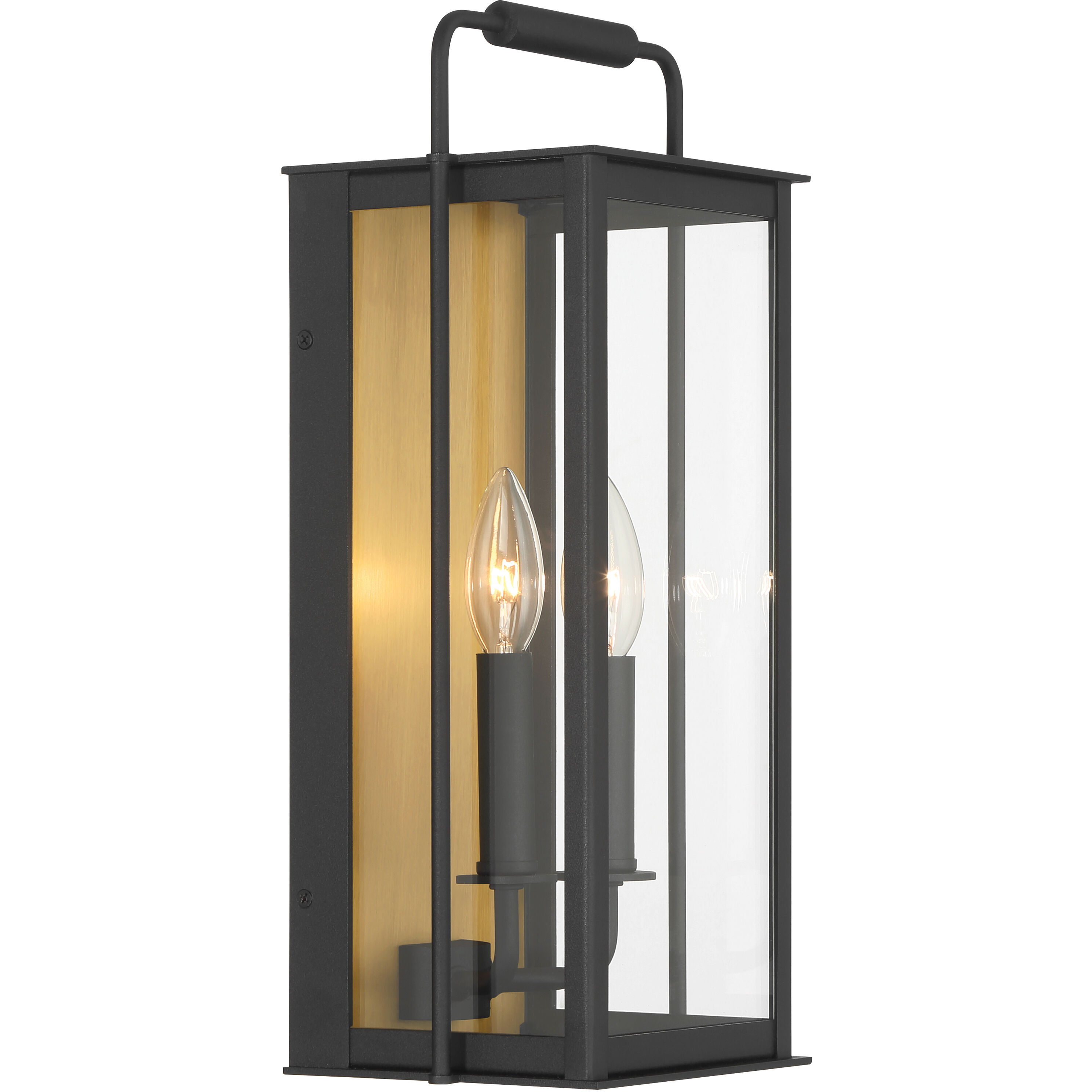 Aberdeen 2 Light 16.5 inch Sand Coal Black and Legacy Brass Outdoor Wall Sconce
