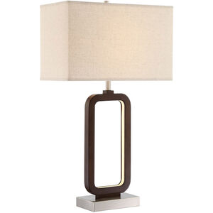 Leonard 31 inch 100.00 watt Walnut Table Lamp Portable Light