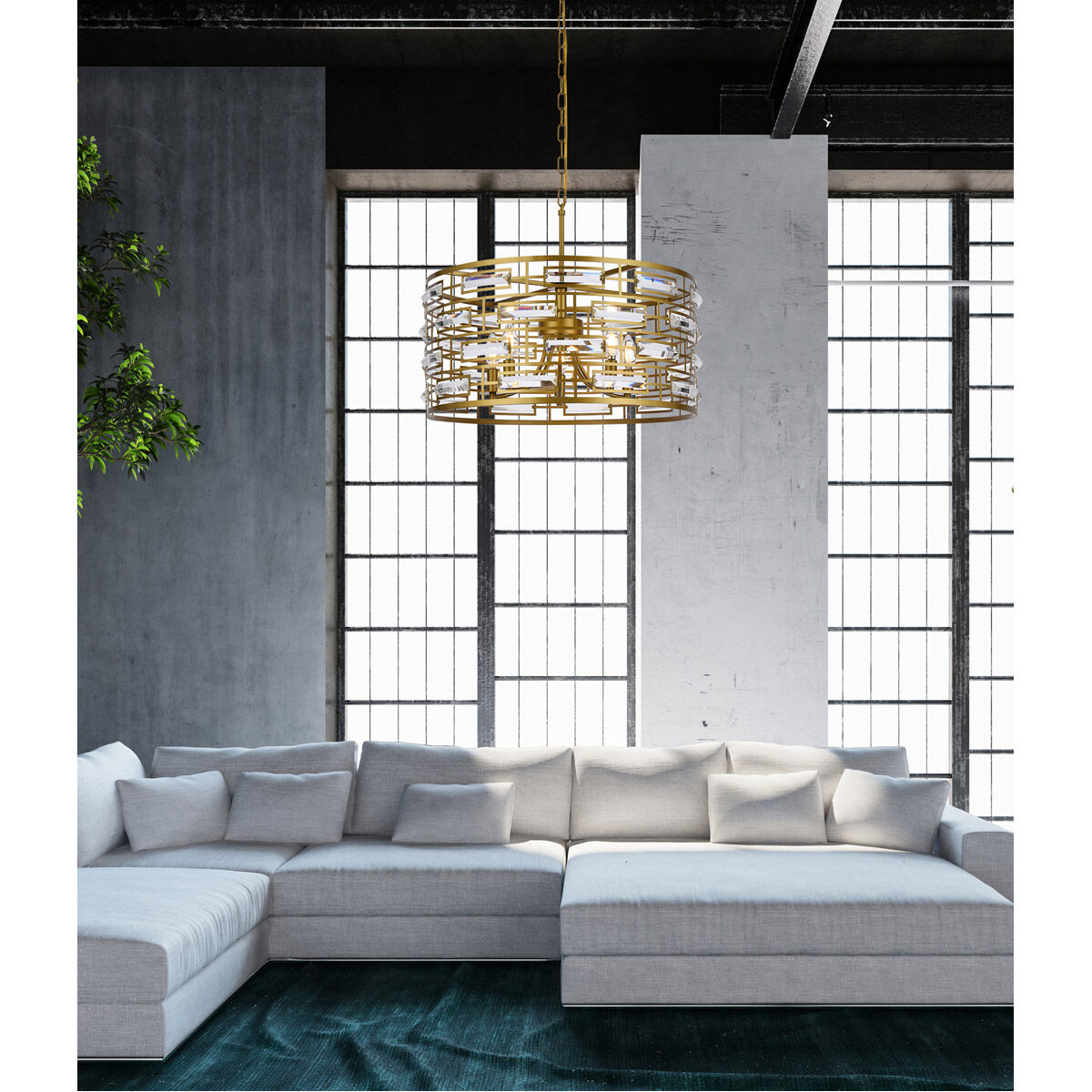 Kennedy 5 Light 24 inch Brass Pendant Ceiling Light