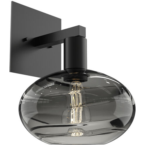 Coppa 1 Light 8 inch Matte Black Indoor Sconce Wall Light in Coppa Smoke