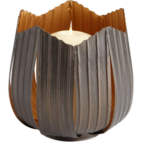 Variegated Flam 9 X 7 inch Candle Holder, Medium