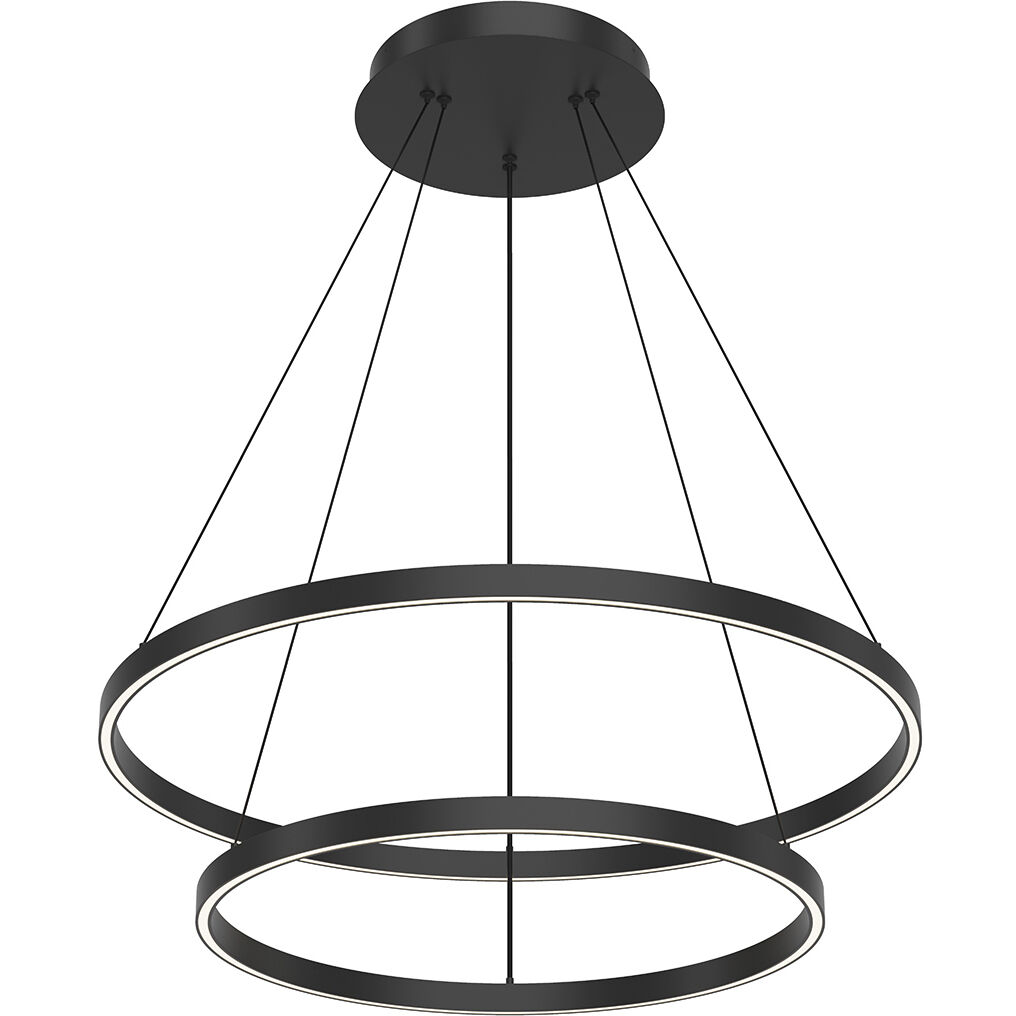 Cerchio LED 31.5 inch Black Chandelier Ceiling Light