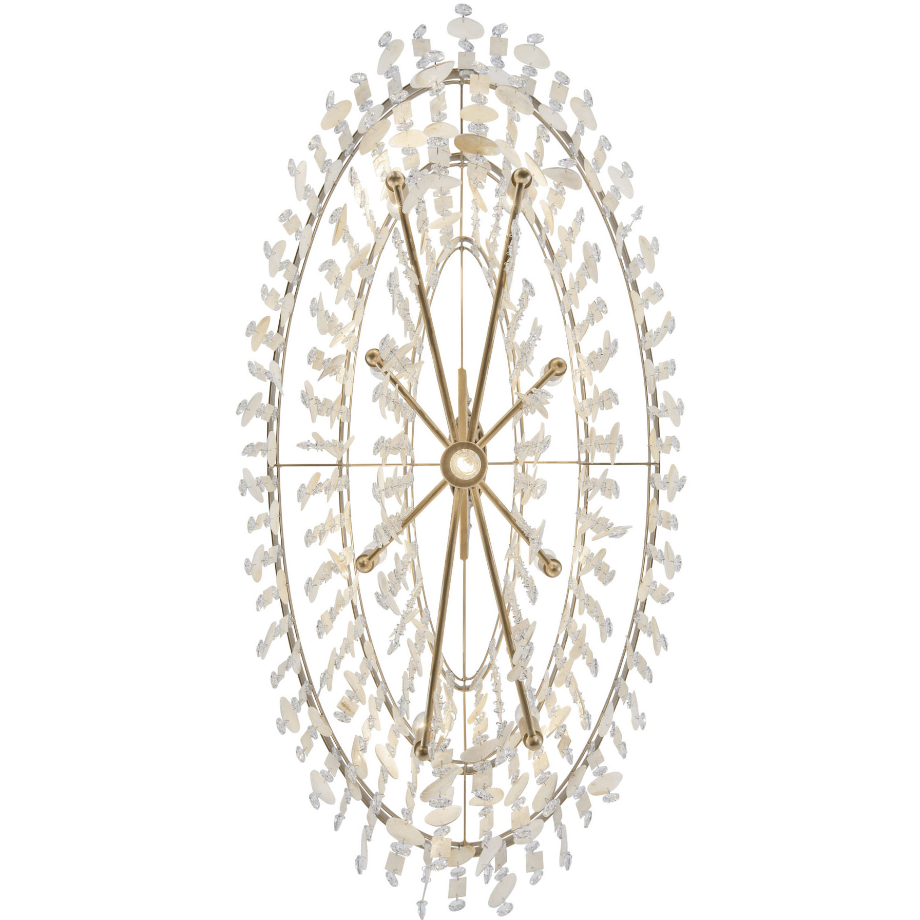 Kalani 9 Light 42 inch French Gold Linear Pendant Ceiling Light, Smithsonian Collaboration