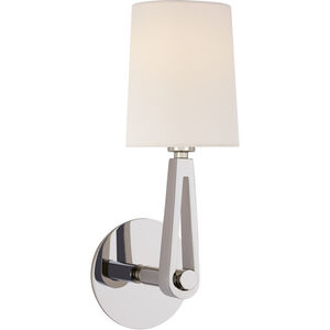 Thomas O'Brien Alpha 1 Light 5 inch Polished Nickel Single Sconce Wall Light in Linen