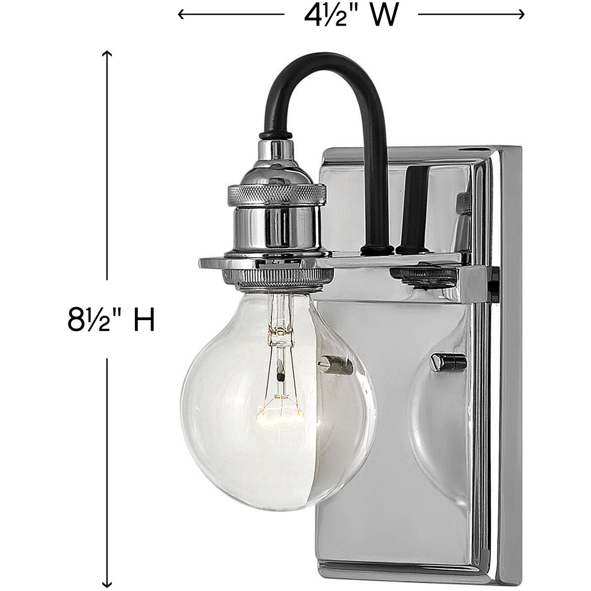 Baxter 1 Light 4.5 inch Polished Nickel Bath Sconce Wall Light