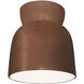 Radiance Collection - Hourglass 1 Light 7.5 inch Antique Copper Flush-Mount Ceiling Light in Dedicated LED, Form+Finish+Function