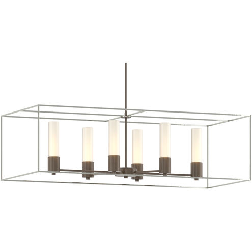 Portico 6 Light 42 inch Bronze and Sterling Pendant Ceiling Light in Bronze/Sterling, Opal