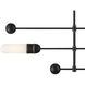 Capsule 3 Light 47.75 inch Matte Black and Textured Gold Linear Chandelier Ceiling Light