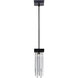Waterfall 1 Light 5.88 inch Satin Brushed Black Mini Pendant Ceiling Light