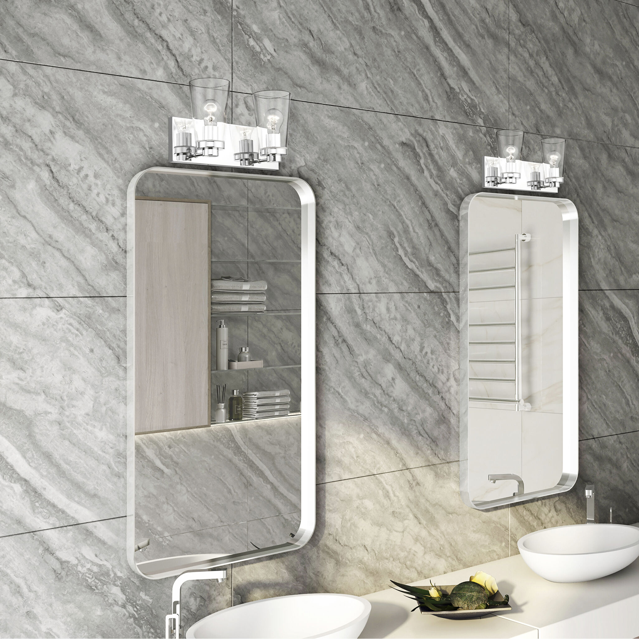 Cityview 2 Light 14 inch Polished Chrome Vanity Sconce Wall Light