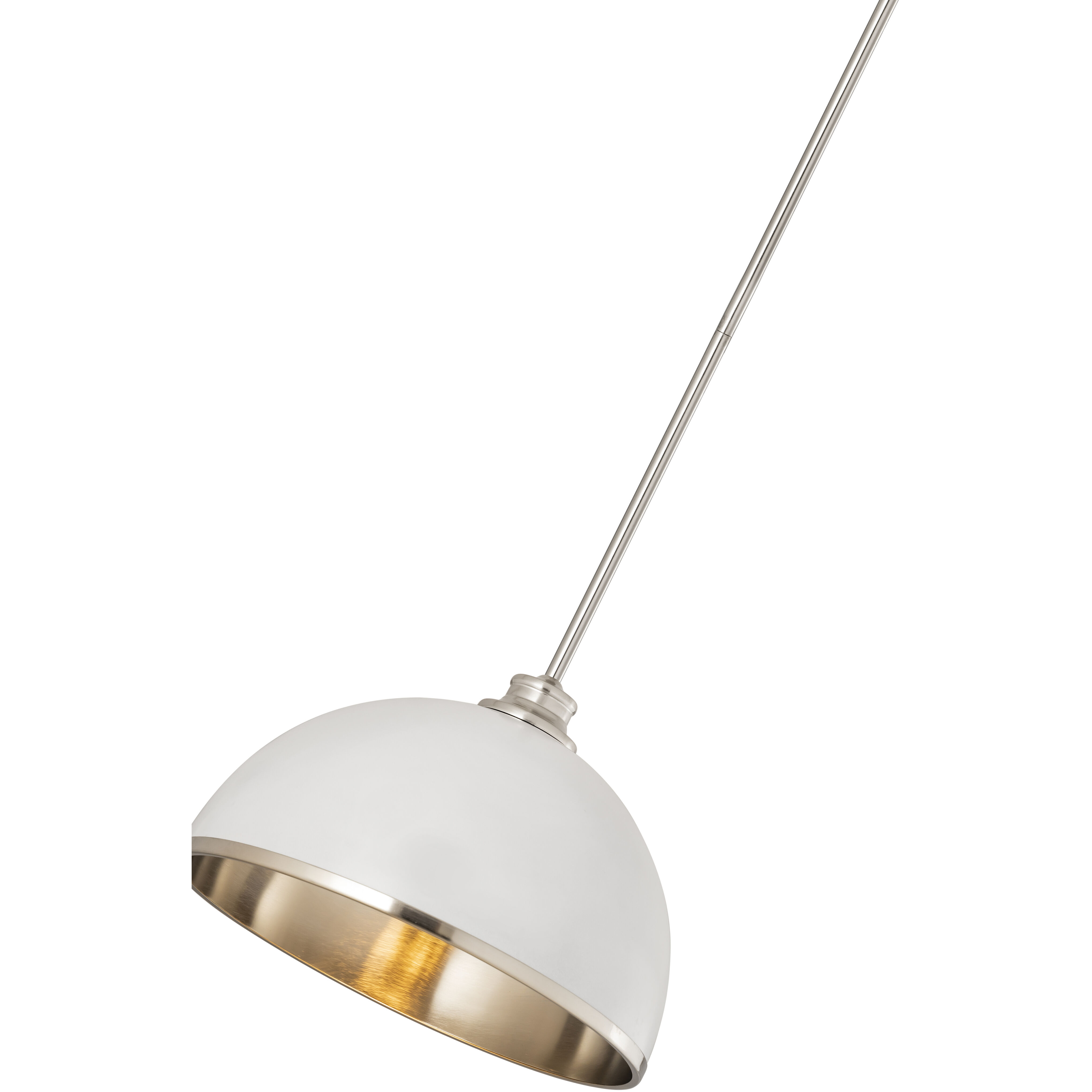 Landry 1 Light 14 inch Matte White and Brushed Nickel Pendant Ceiling Light