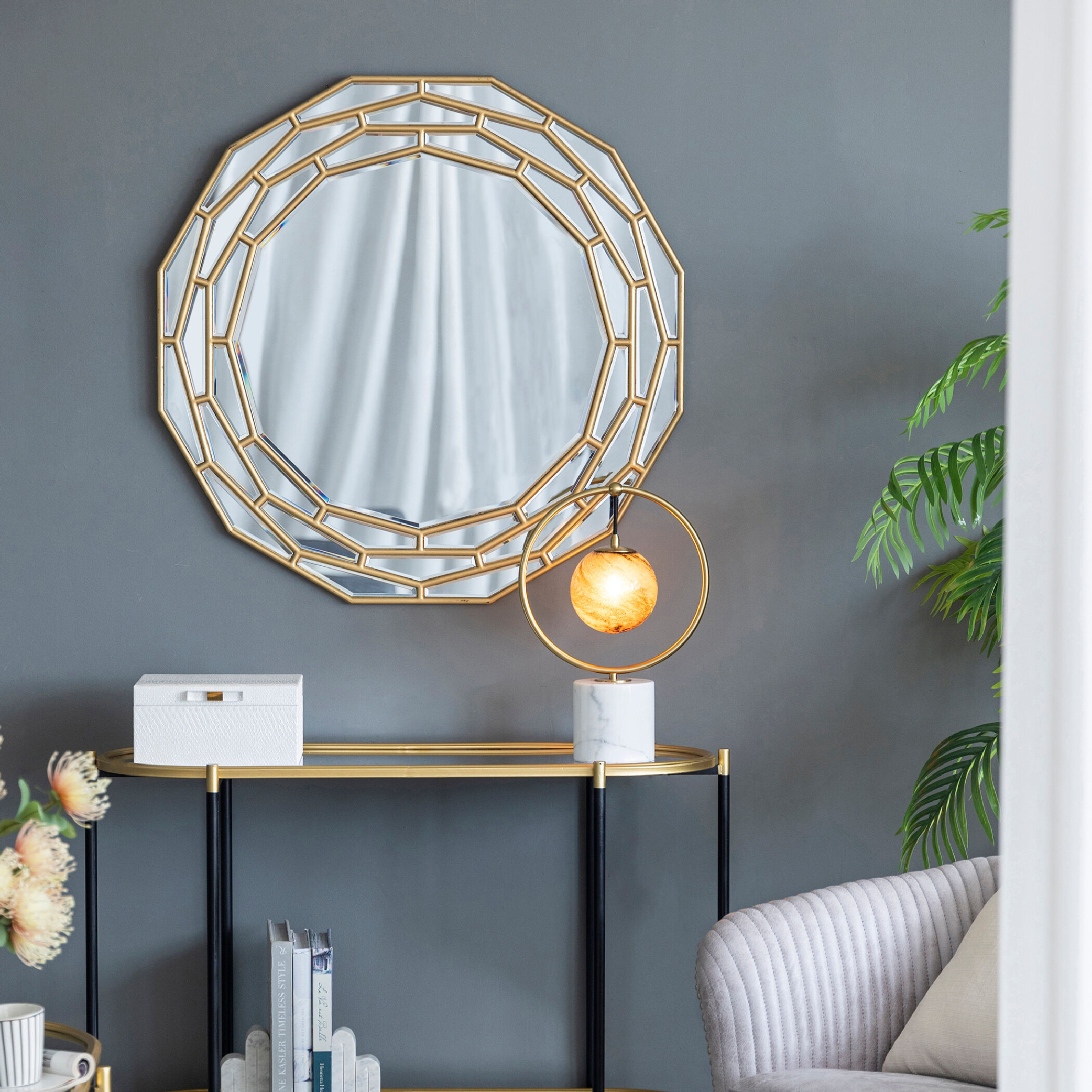 Anita 35.4 X 35.4 inch Gold Wall Mirror