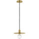 Lulu LED 10 inch Lacquered Brass Pendant Ceiling Light, Semi-Flush Mount