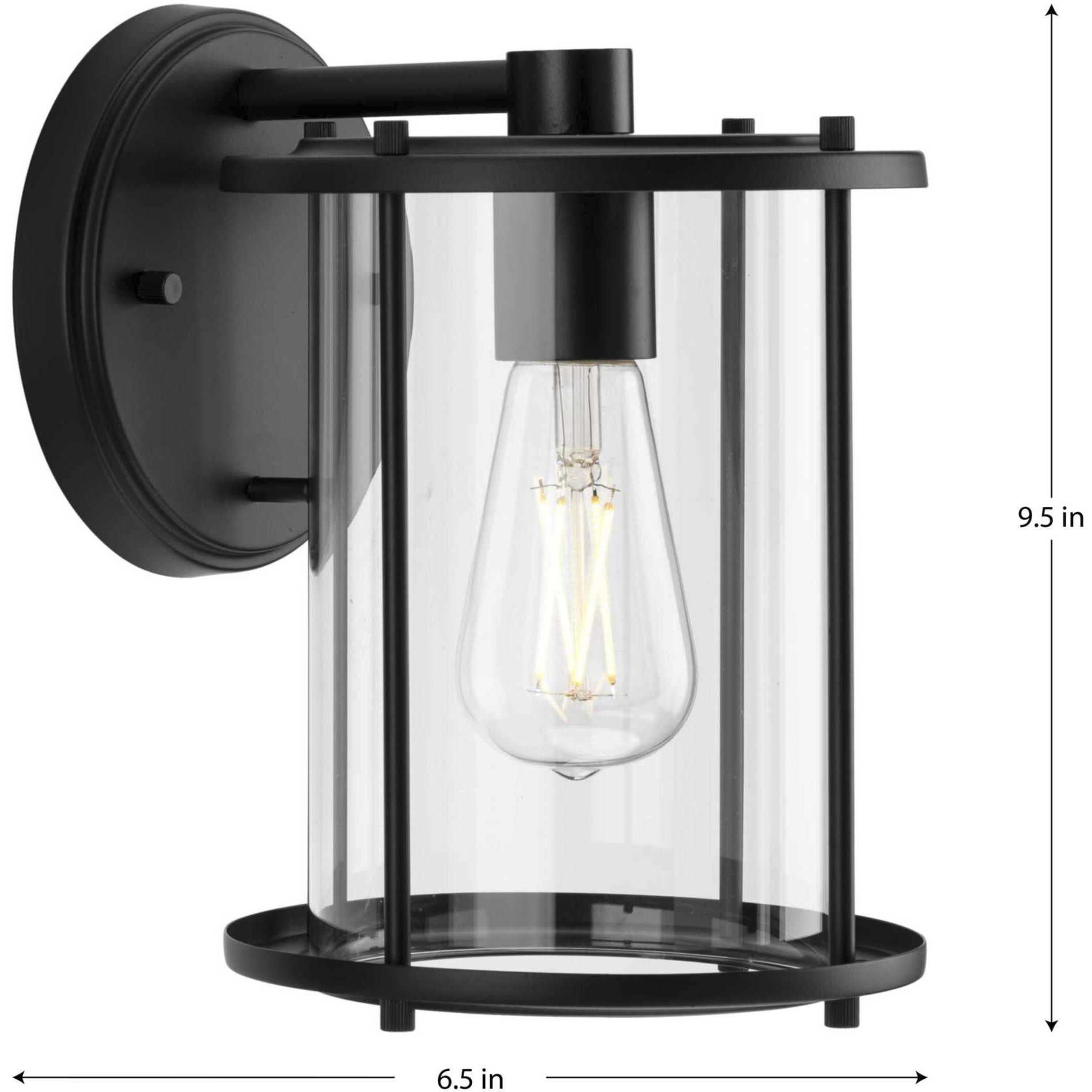 Gunther 1 Light 9.5 inch Matte Black Wall Lantern