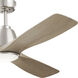 Volos II 54 inch Brushed Nickel with Distressed Antique Gray Blades Ceiling Fan