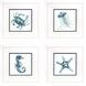 Water Sea Creatures Blue and Teal and White Framed Art, Propac