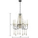 Sommieres 6 Light 25 inch Antique French Cream with Black Chandelier Ceiling Light