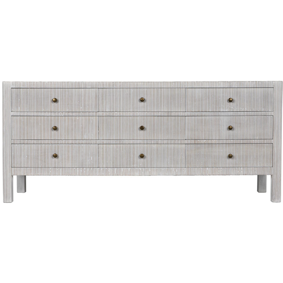 Conrad White Wash Dresser, 9 Drawer