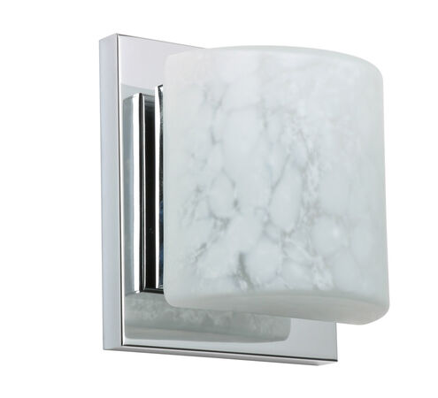 Paolo 1 Light 5 inch Chrome ADA Mini Sconce Wall Light in Halogen, Carrera Glass