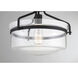 Modern 1 Light 13.25 inch Matte Black Semi-Flush Ceiling Light