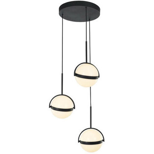 Globo LED 16.25 inch Matte Black Multi-Pendant Ceiling Light