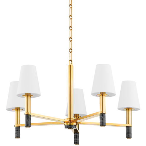 Montreal 5 Light 30 inch Aged Brass Chandelier Ceiling Light