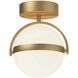 Globo 6.38 inch Brushed Gold Flush Mount Ceiling Light