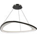 Oyster LED 33 inch Black Chrome Pendant Ceiling Light in 2700K, Black/Chrome, dweLED