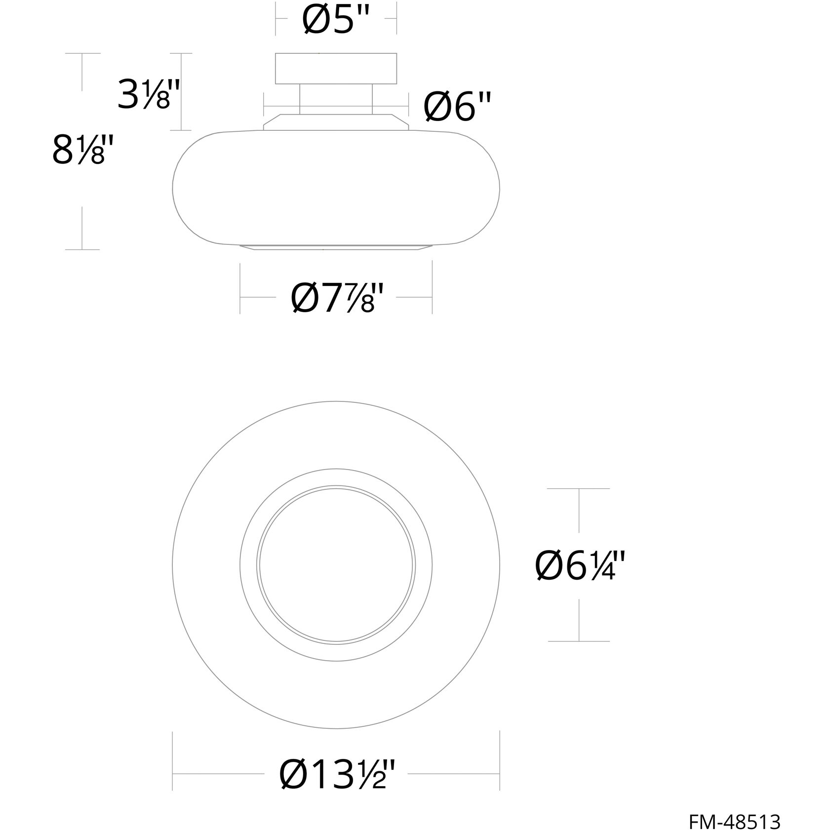 Doma LED 13.5 inch Black Flush Mount Ceiling Light in 4000K, dweLED