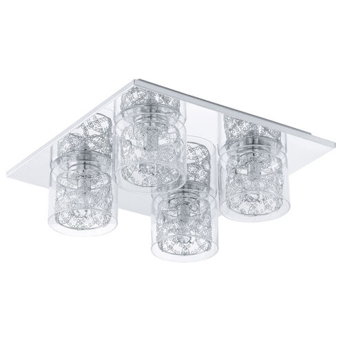 Panella 4 Light 15 inch Chrome Semi-Flush Mount Ceiling Light