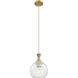 Astor 1 Light 8 inch Brushed Brass Mini Pendant Ceiling Light in Clear Glass