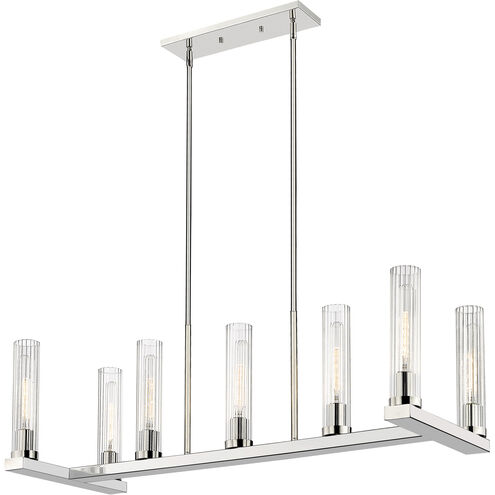 Beau Linear Chandelier Ceiling Light in Polished Nickel