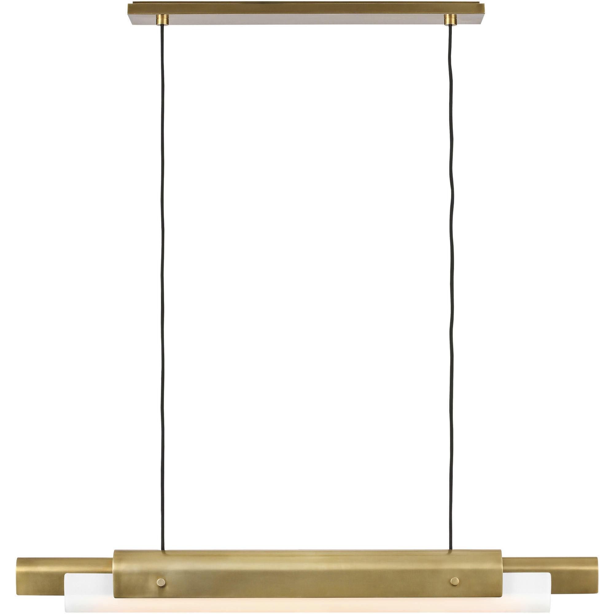 Avroko Ambrose Linear Chandelier Ceiling Light in Hand Rubbed Antique Brass