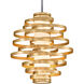 Vertigo LED 23 inch Gold Leaf with Polished Stainless Accents Pendant Ceiling Light